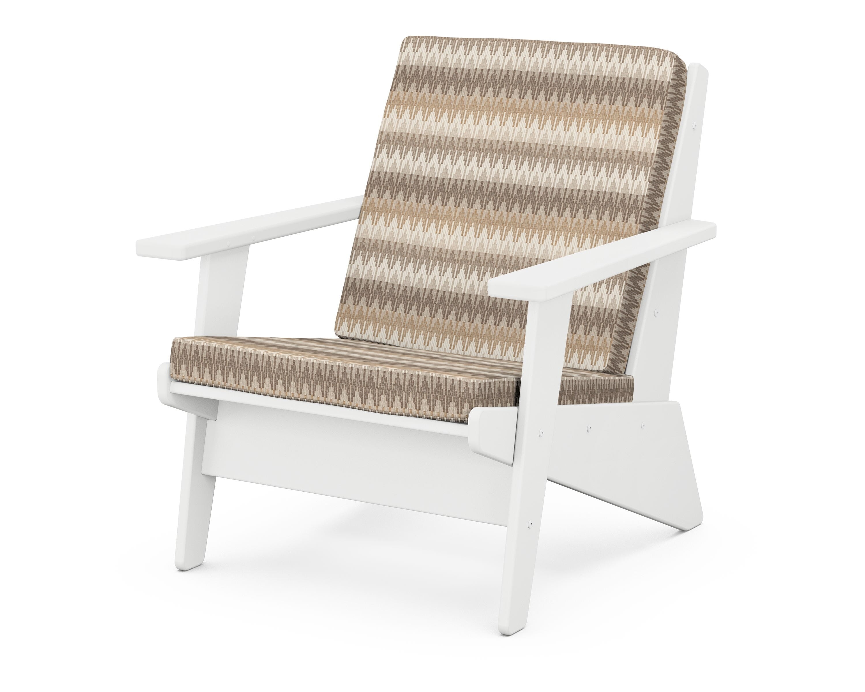 POLYWOOD® Riviera Modern Lounge Chair in White / Valley Dune