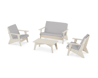POLYWOOD® Riviera Modern Lounge 4-Piece Set in Sand / Granite