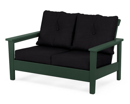 POLYWOOD® Prescott Deep Seating Loveseat in Green / Midnight Linen