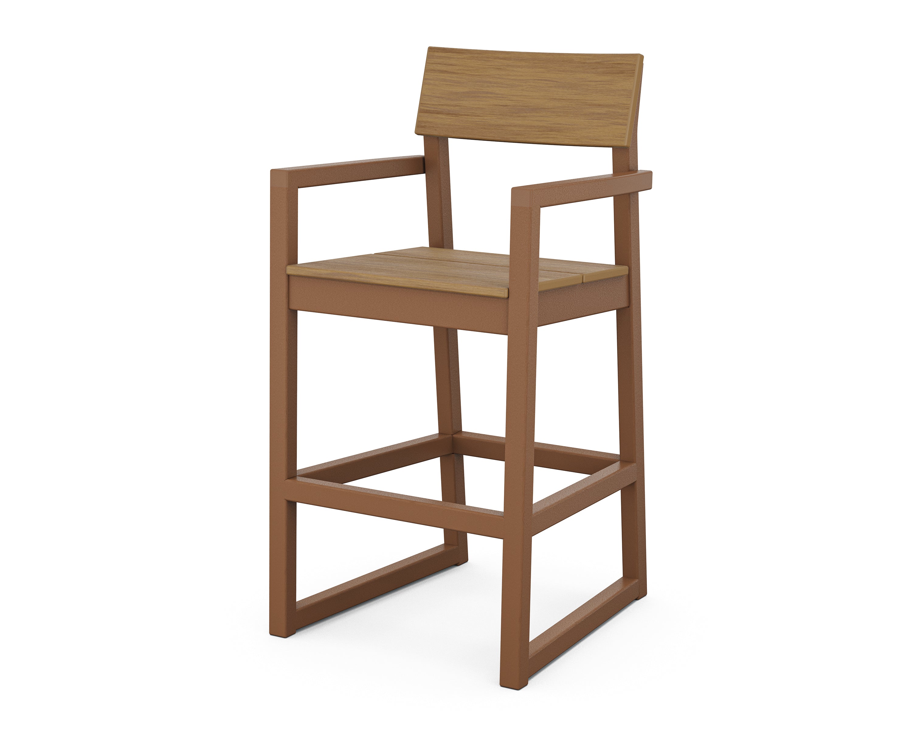 POLYWOOD® EDGE Bar Arm Chair in Teak / Natural