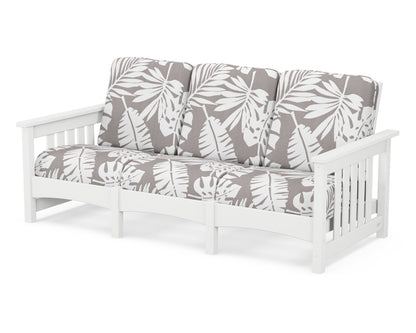 POLYWOOD® Club Mission Sofa in White / Leaf Grey Mist
