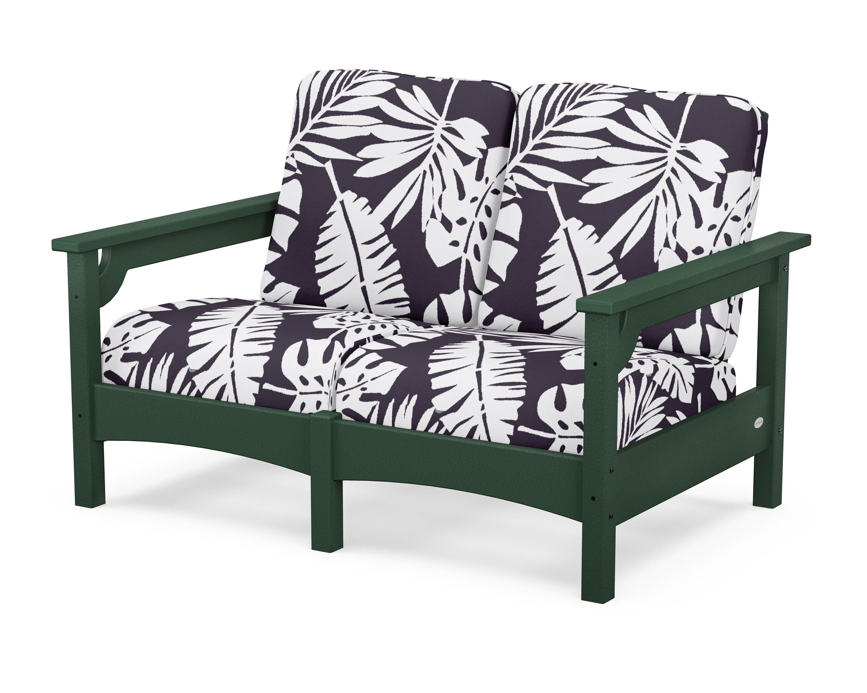 POLYWOOD® Club Loveseat in Green / Leaf Navy