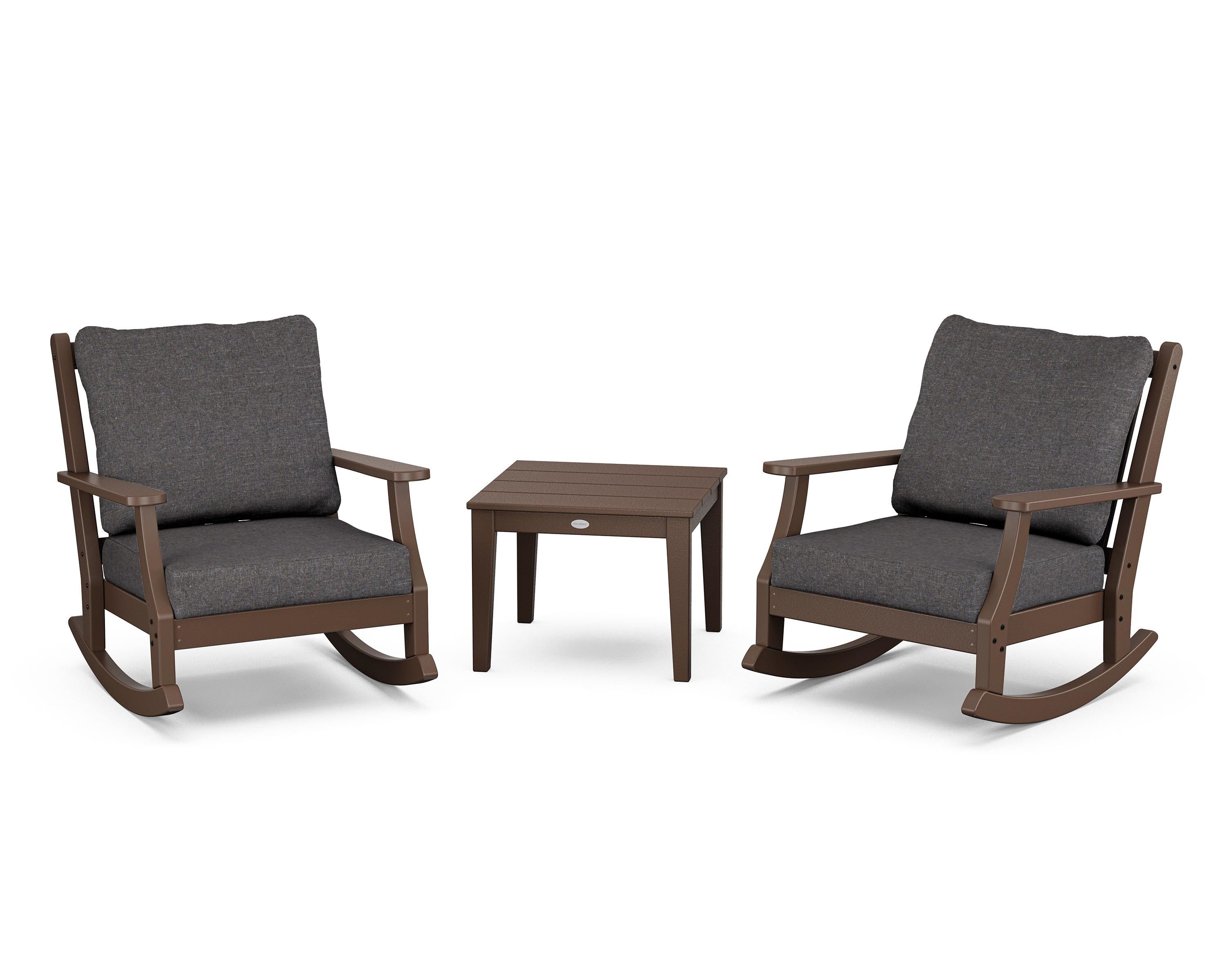 Country Living Wovendale 3-Piece Deep Seating Rocker Set in Mahogany / Ash Charcoal