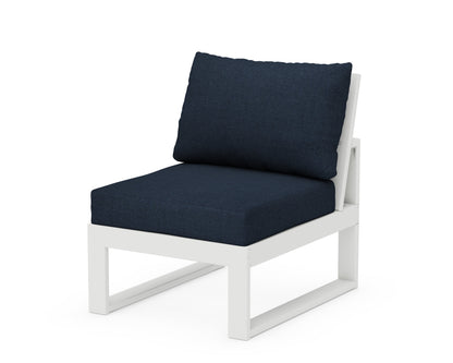 Unbranded Modular Armless Chair in White / Marine Indigo