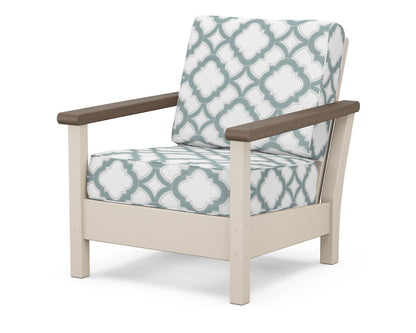 POLYWOOD® Harbour Deep Seating Chair in Sand / Kona / Trellis Glacier Spa