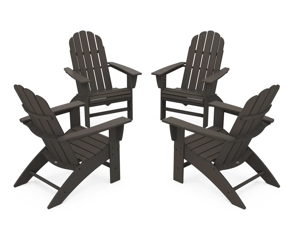 4-Piece Vineyard Curveback Adirondack Chair Conversation Set