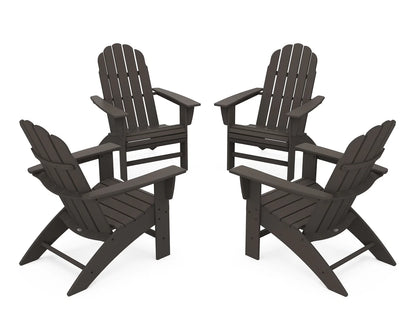4-Piece Vineyard Curveback Adirondack Chair Conversation Set