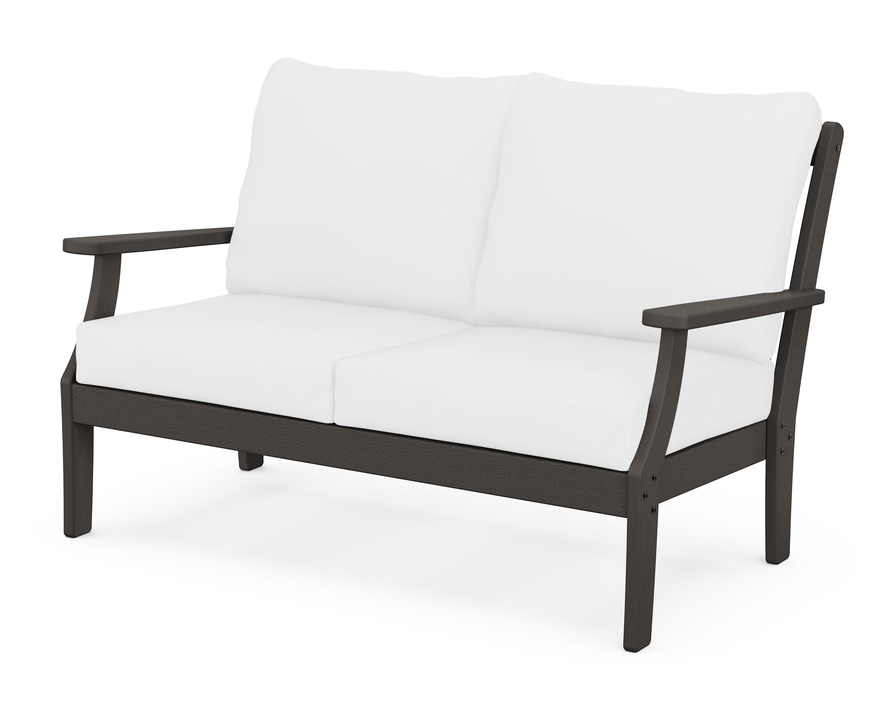 POLYWOOD® Braxton Deep Seating Loveseat in Vintage Coffee / Natural