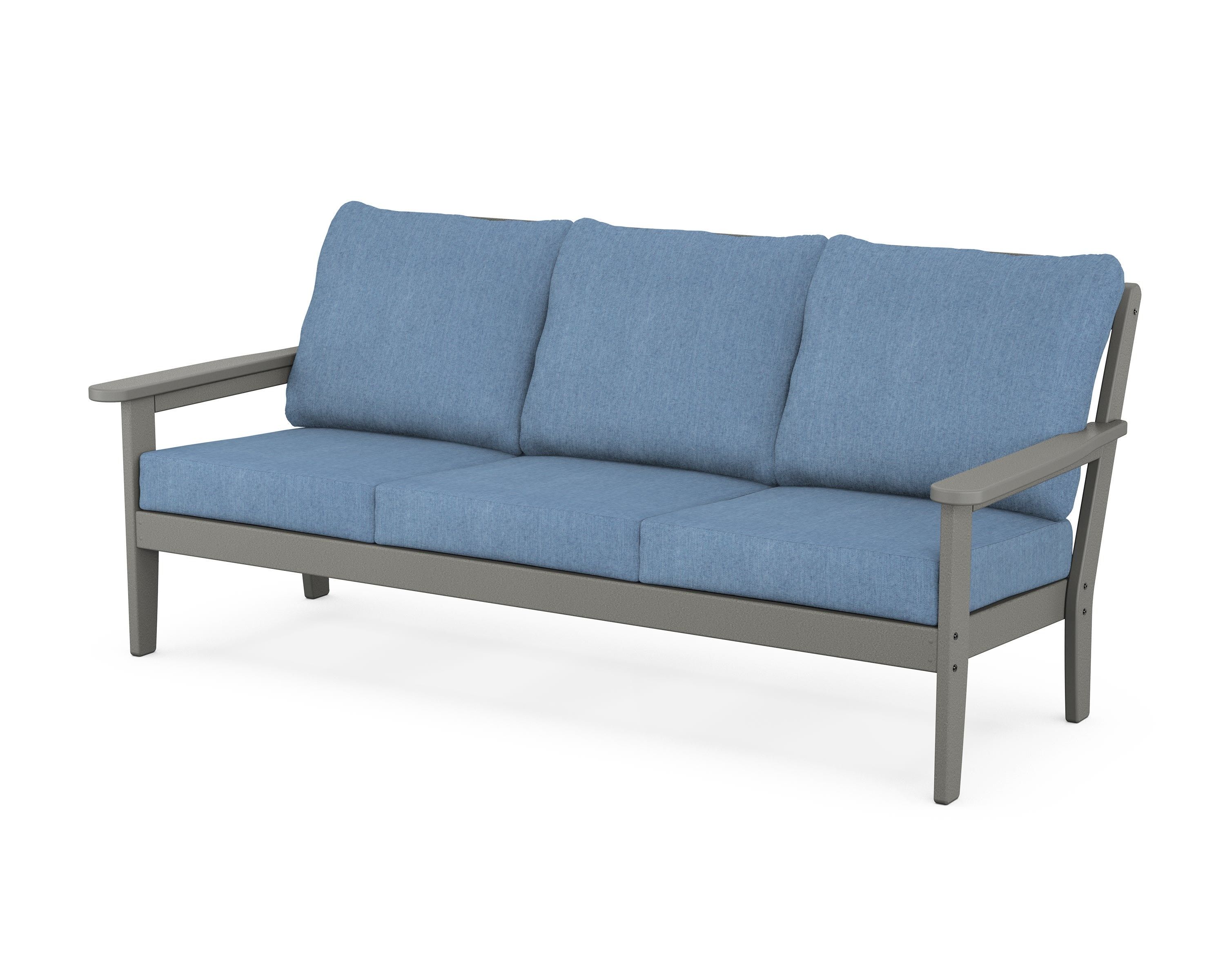 Country Living Cottage Deep Seating Sofa in Slate Grey / Sky Blue