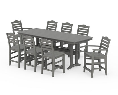 Draper James™ by  POLYWOOD® Savannah 9-Piece Counter Set with Trestle Legs in Slate Grey