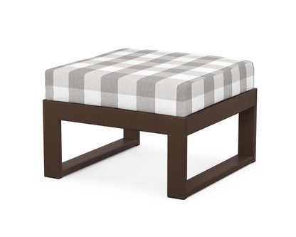 Unbranded Modular Ottoman - Modern in Mahogany / Buffalo Plaid Grey Mist