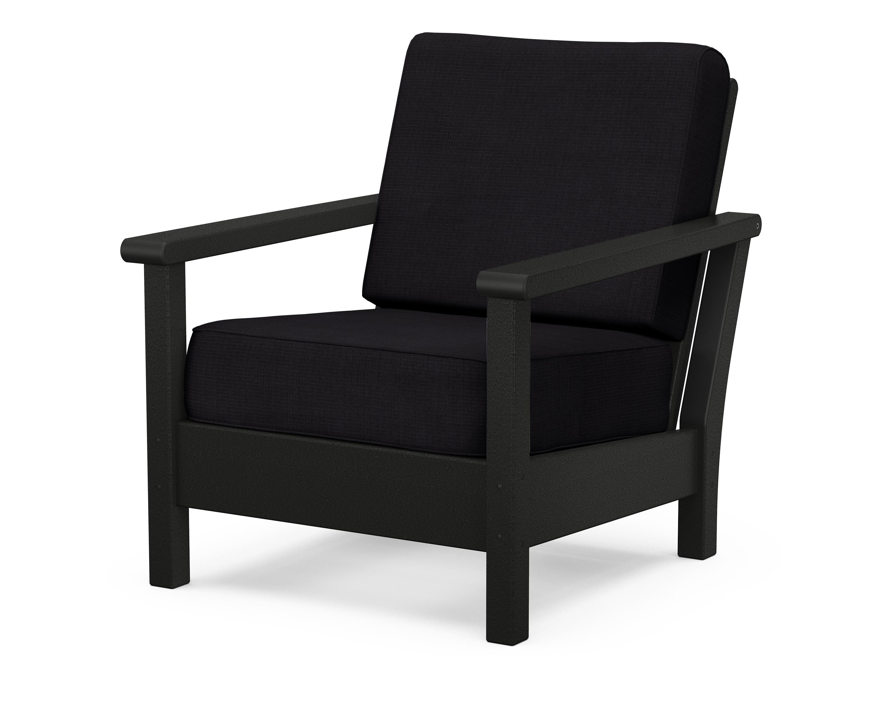 POLYWOOD® Harbour Deep Seating Chair in Black / Midnight Linen
