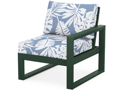 POLYWOOD® EDGE Modular Right Arm Chair in Green / Leaf Sky Blue