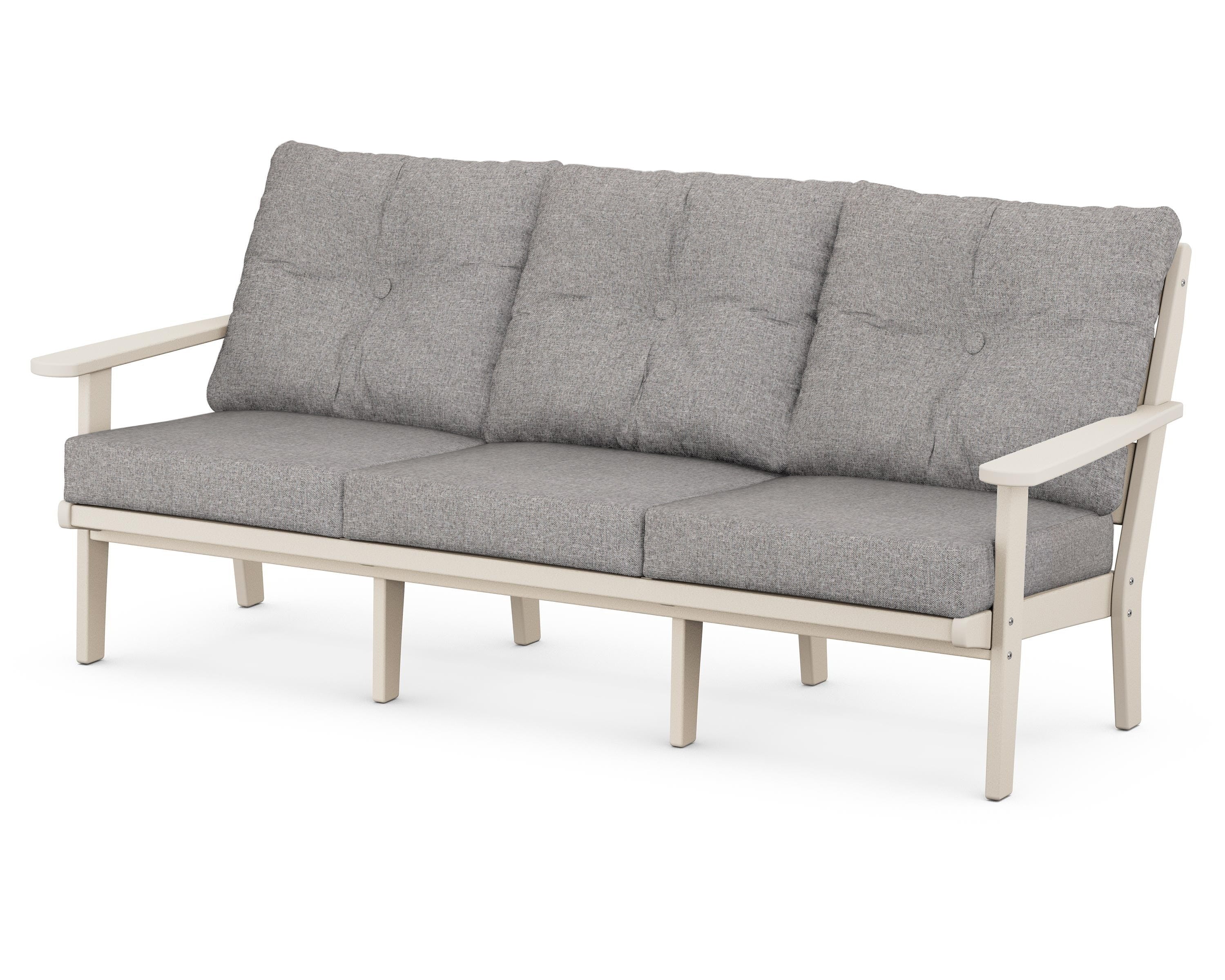 POLYWOOD® Lakeside Deep Seating Sofa in Sand / Grey Mist