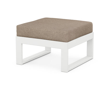 Unbranded Modular Ottoman - Modern in White / Spiced Burlap