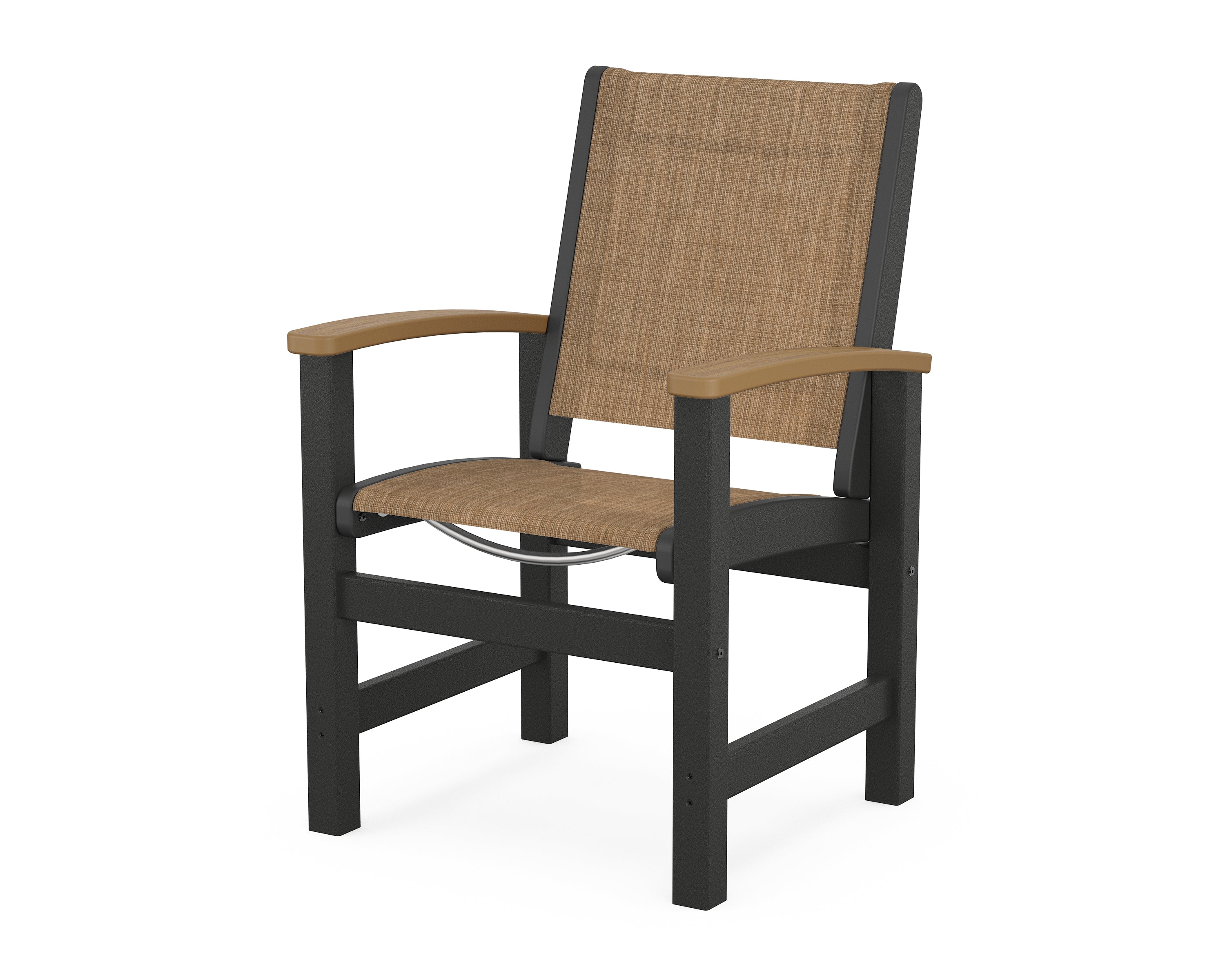 POLYWOOD® Coastal Dining Chair in Black / Natural / Burlap Sling
