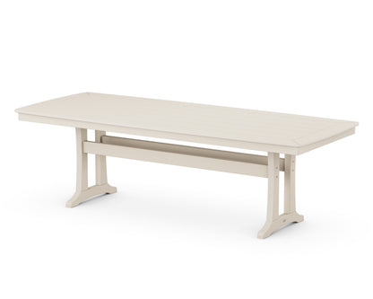 POLYWOOD® Nautical Trestle 39" x 97" Dining Table in Sand