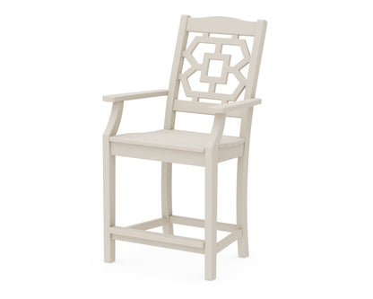 Martha Stewart by POLYWOOD® Chinoiserie Counter Arm Chair in Sand