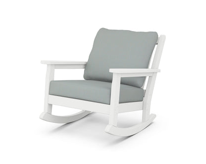 POLYWOOD® Chippendale Deep Seating Rocking Chair in White / Spa