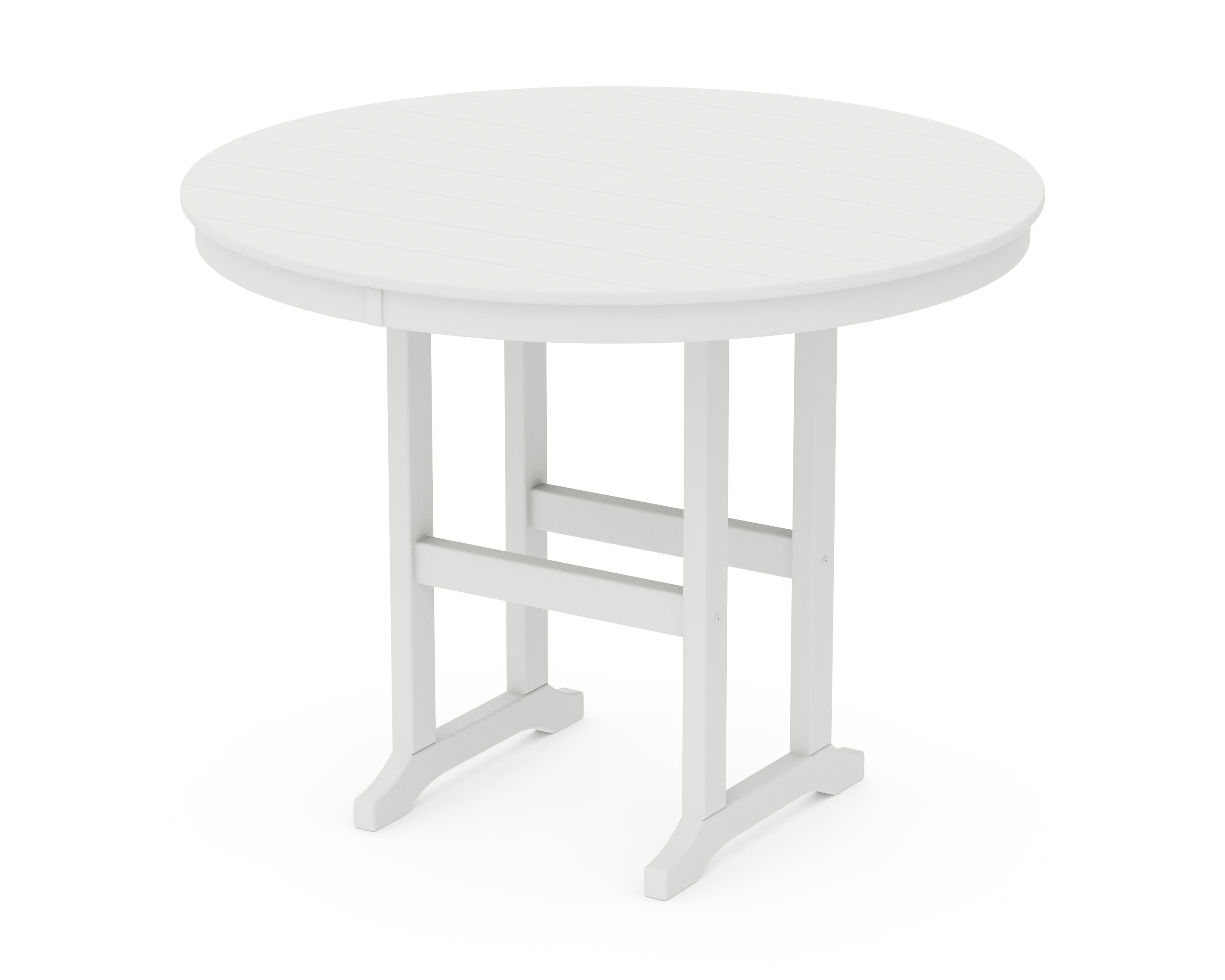 POLYWOOD® 48" Round Farmhouse Counter Table in White