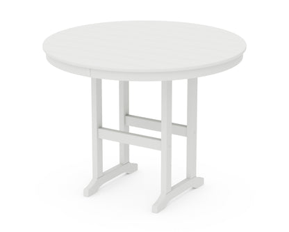 POLYWOOD® 48" Round Farmhouse Counter Table in White