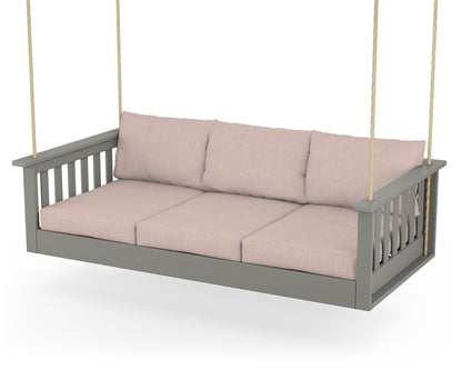 POLYWOOD® Vineyard Daybed Swing in Slate Grey / Play Cameo