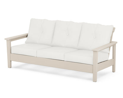 POLYWOOD® Prescott Deep Seating Sofa in Sand / Natural Linen