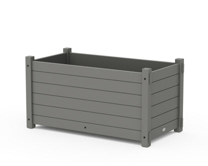 POLYWOOD® Nautical Large Rectangle Double Planter Box in Slate Grey