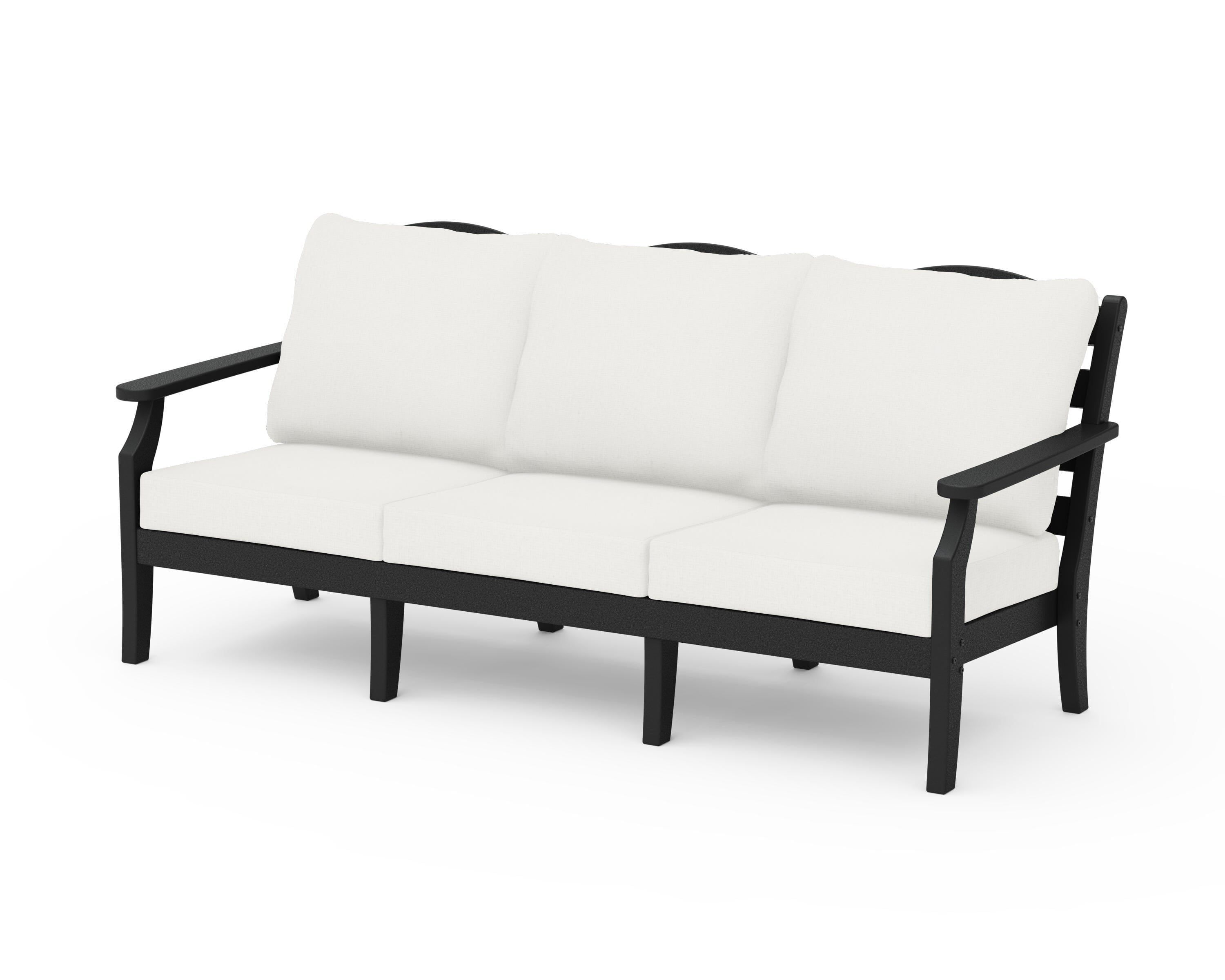 Draper James™ by  POLYWOOD® Savannah Deep Seating Sofa in Black / Natural Linen