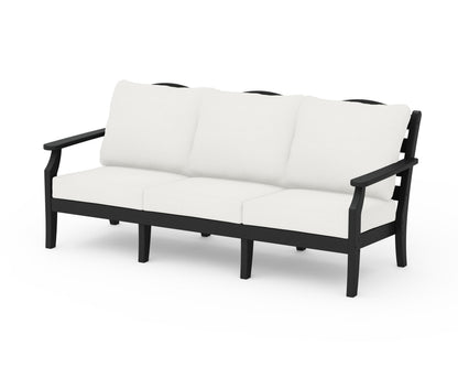 Draper James™ by  POLYWOOD® Savannah Deep Seating Sofa in Black / Natural Linen