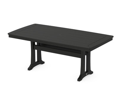 POLYWOOD® Nautical Trestle 38" x 73" Dining Table in Black