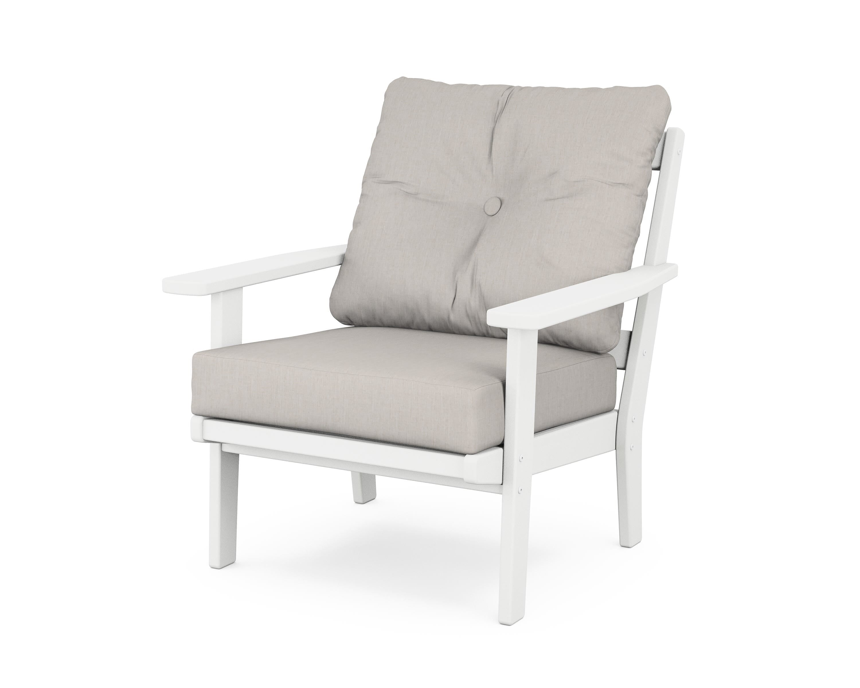 POLYWOOD® Prairie Deep Seating Chair in White / Cast Ash