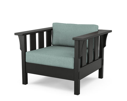 Martha Stewart by POLYWOOD® Acadia Deep Seating Chair in Black / Glacier Spa