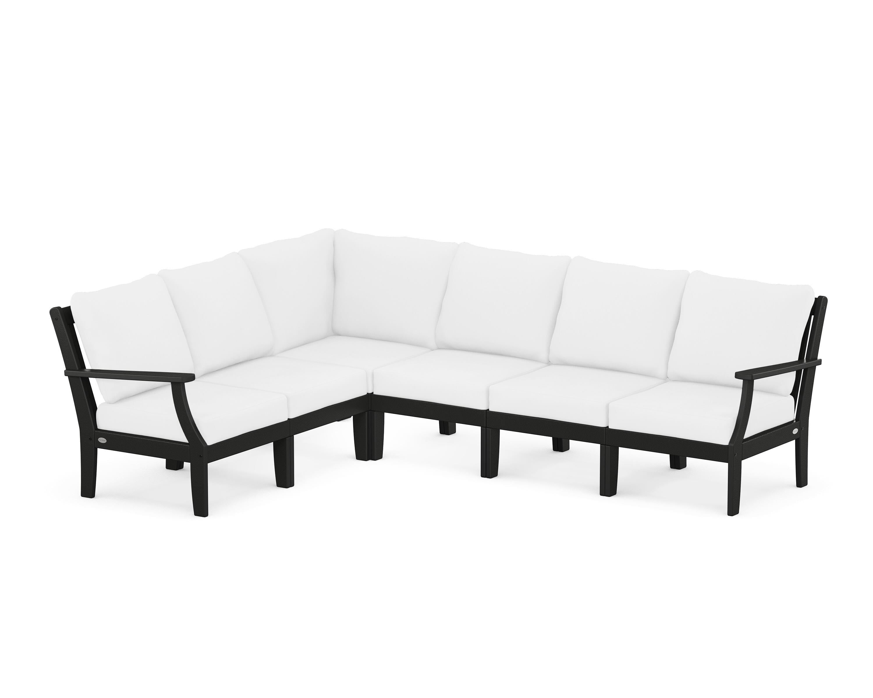 POLYWOOD® Braxton Modular 6-Piece Deep Seating Set in Black / Natural