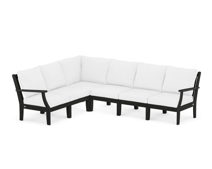 POLYWOOD® Braxton Modular 6-Piece Deep Seating Set in Black / Natural