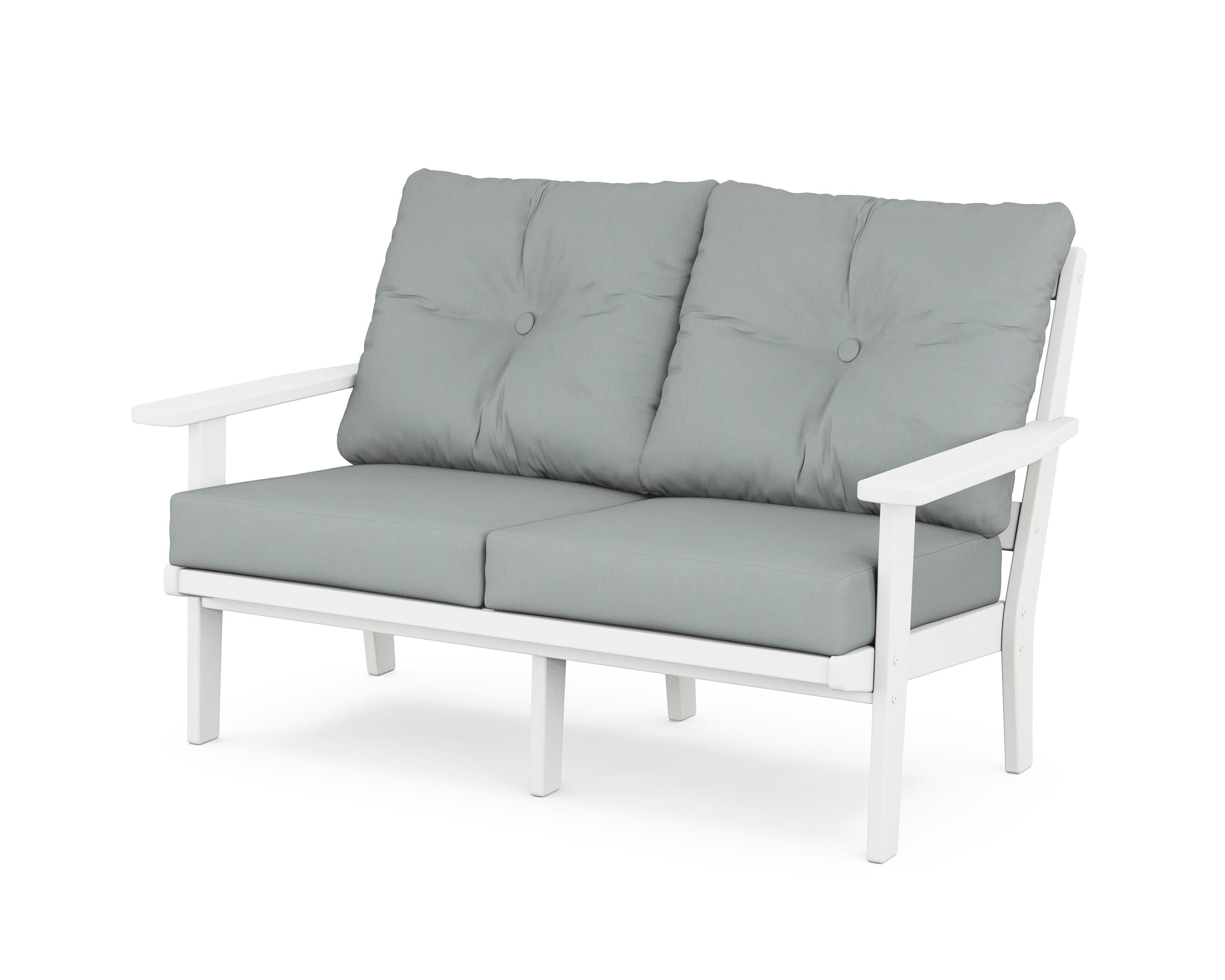 POLYWOOD® Oxford Deep Seating Loveseat in White / Spa