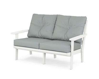 POLYWOOD® Oxford Deep Seating Loveseat in White / Spa