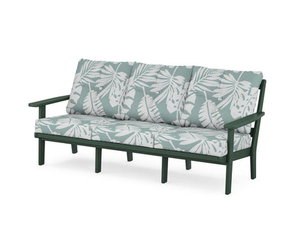 POLYWOOD® Prairie Deep Seating Sofa in Green / Leaf Glacier Spa