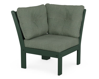 POLYWOOD® Vineyard Modular Corner Chair in Green / Cast Sage