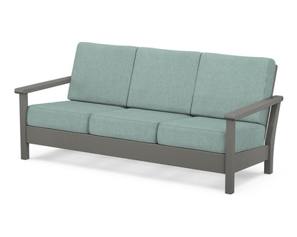 POLYWOOD® Harbour Deep Seating Sofa in Slate Grey / Glacier Spa