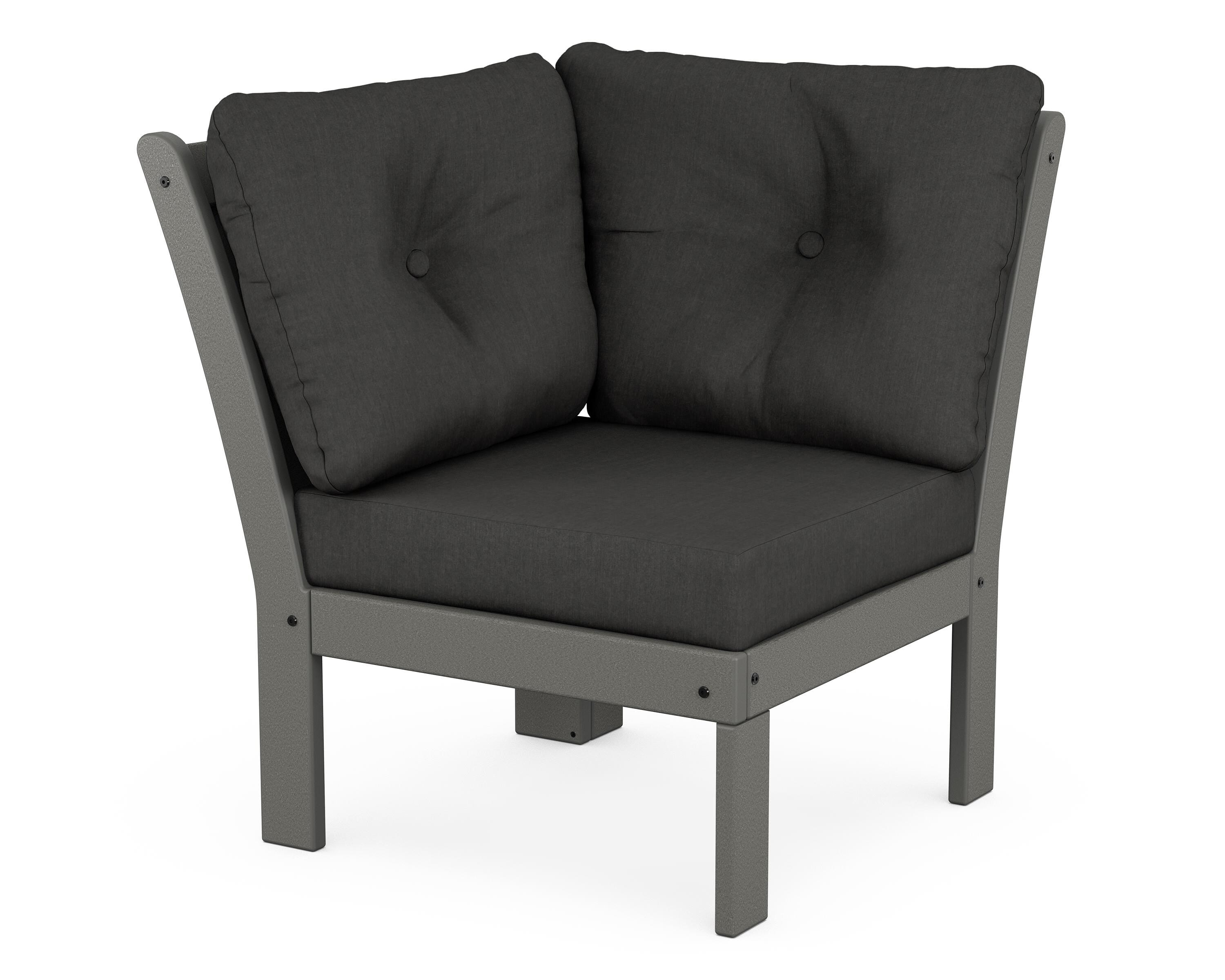 POLYWOOD® Vineyard Modular Corner Chair in Slate Grey / Spectrum Carbon