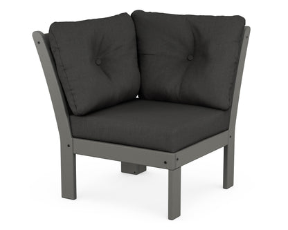 POLYWOOD® Vineyard Modular Corner Chair in Slate Grey / Spectrum Carbon