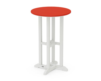 POLYWOOD® Contempo 24" Round Counter Table in White / Sunset Red