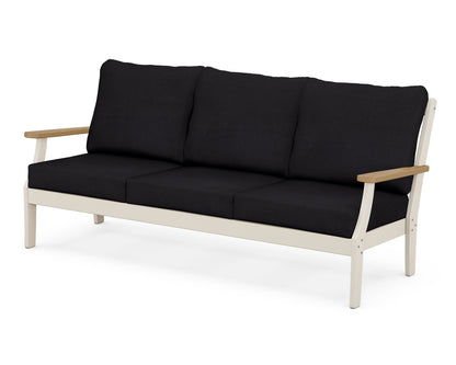 POLYWOOD® Braxton Deep Seating Sofa in Sand / Natural / Midnight Linen