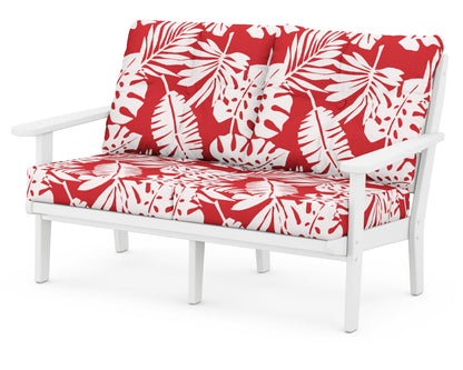 POLYWOOD® Lakeside Deep Seating Loveseat in White / Leaf Crimson