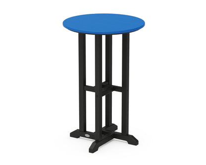 POLYWOOD® Contempo 24" Round Counter Table in Black / Pacific Blue