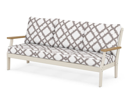 POLYWOOD® Braxton Deep Seating Sofa in Sand / Natural / Trellis Grey Mist