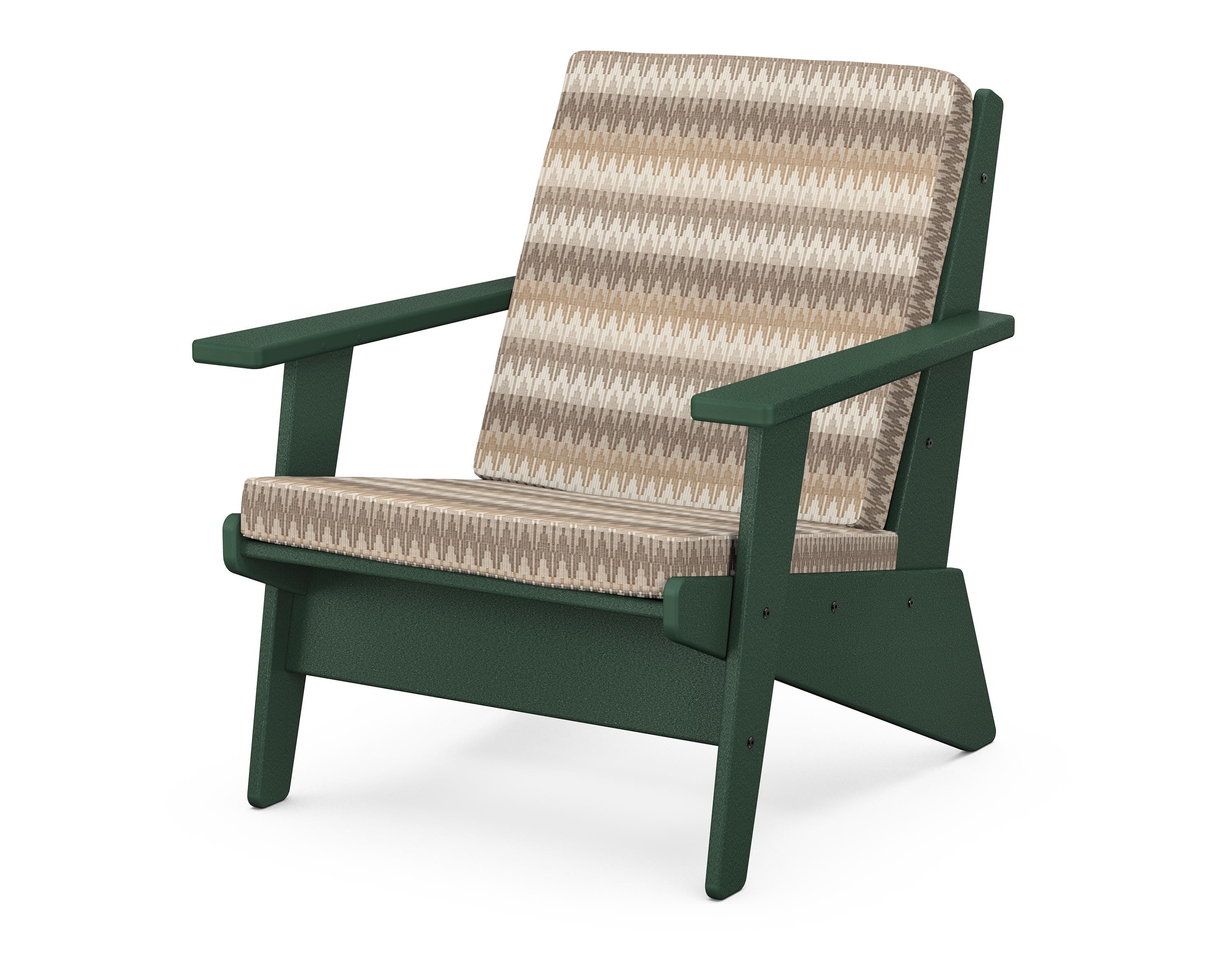 POLYWOOD® Riviera Modern Lounge Chair in Green / Valley Dune