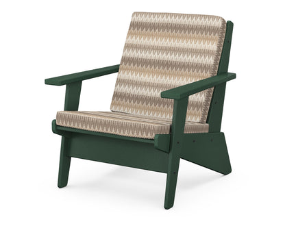 POLYWOOD® Riviera Modern Lounge Chair in Green / Valley Dune