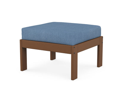 POLYWOOD® Vineyard Modular Ottoman in Teak / Sky Blue